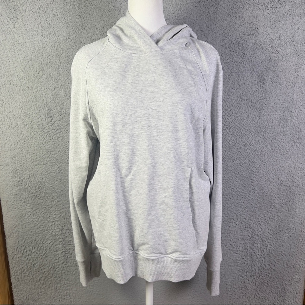 Lululemon Scuba Pullover Womens 10 Heather Gray Athletic Hood Sweatshirt Comfy